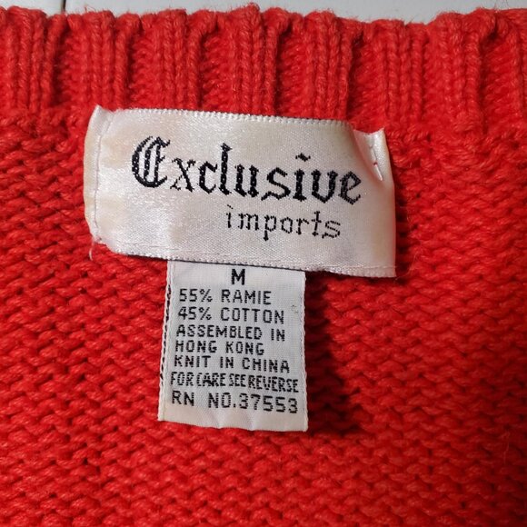 Exclusive Imports Crewneck Hunt Scene 80s Sweater Sz M- shipping incl. - Picture 3 of 16
